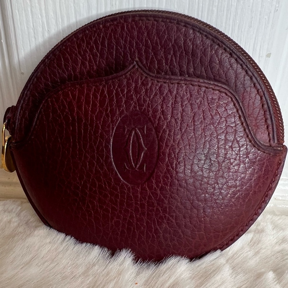 CARTIER MUST De CARTIER COIN CASE BORDEAUX LEATHER